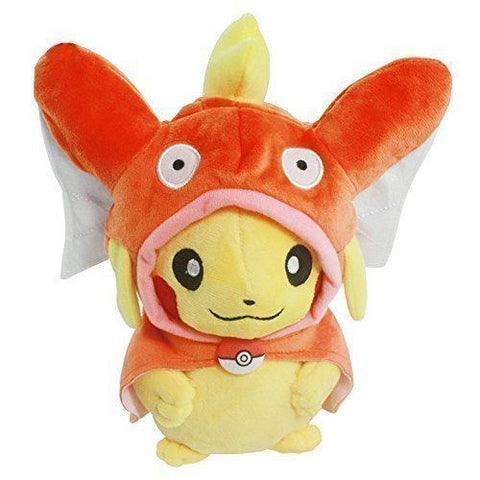 Pokemon Pikachu with Magikarp Hooded Cape Cosplay 8" Plush Stuff Toy
