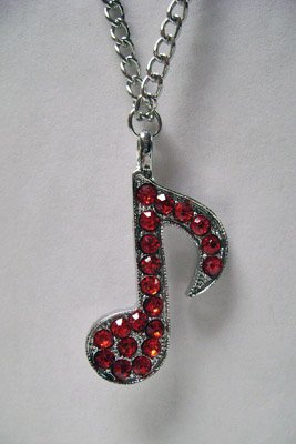 Vocaloid: Costume Necklace Red Music Note Charm