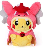 Pokemon Pikachu with PINK Magikarp Hooded Cape Cosplay Plush Toy Stuffed Animal 8“