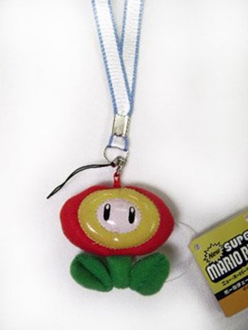 Mario Bro: Plush Fire Flower Charm & Lanyard Combo