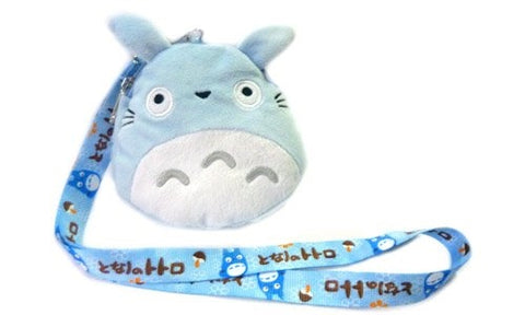Totoro: 5 inch Plush Mobile Bag with Lanyard - BLUE